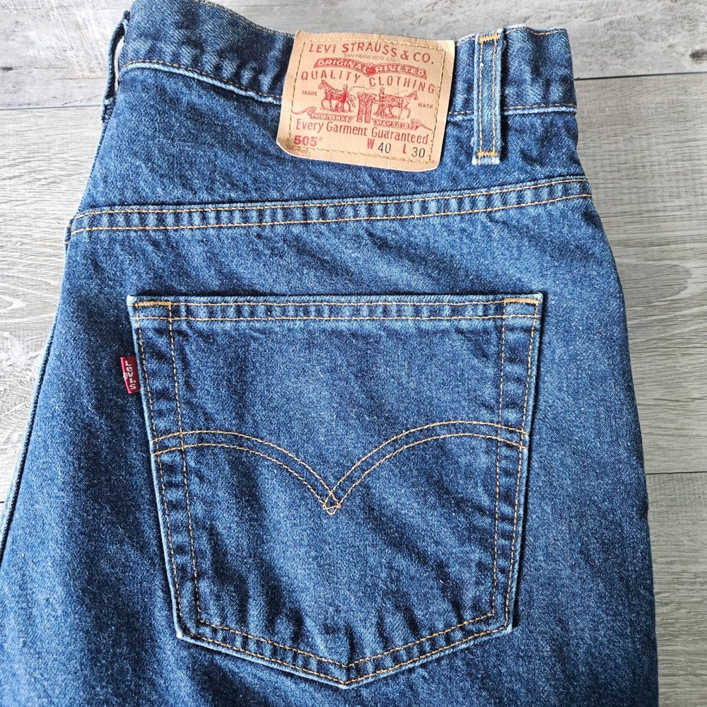 Vintage Y2K Levi's 505 Jeans Mens 40x30 Regular Straight Blue‎ Made Canada